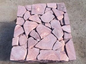 Песчаник галтованый Розовый с разводом камень натуральный природный (Фото)